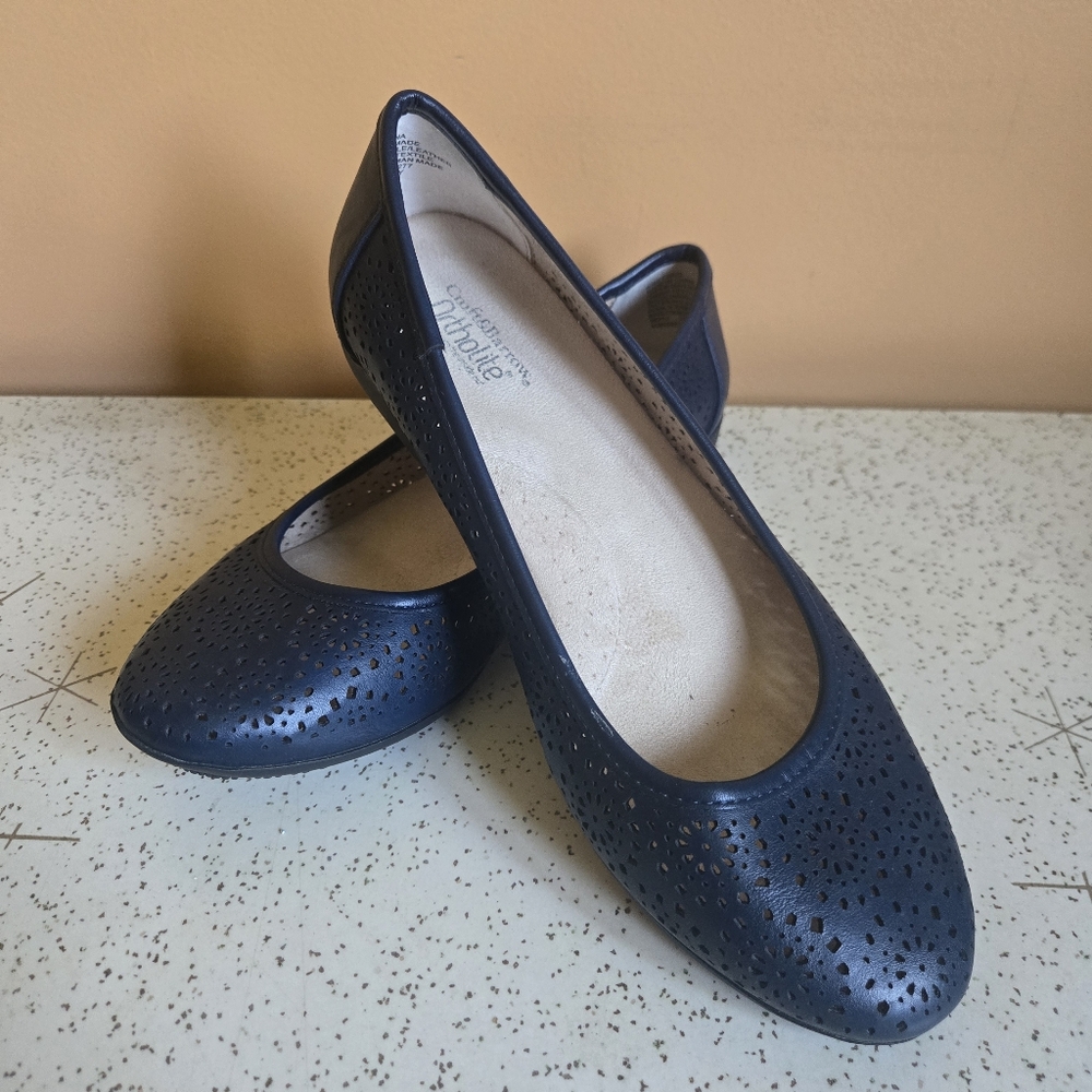 Croft & Barrow Navy Blue Ortholite Perforated Flats, 7M